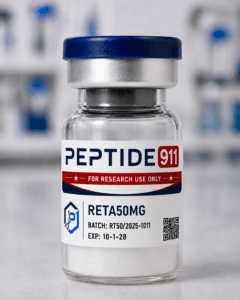 Vial labeled Peptide 911 for research