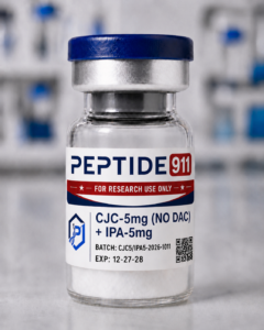 Peptide vial labeled for research use
